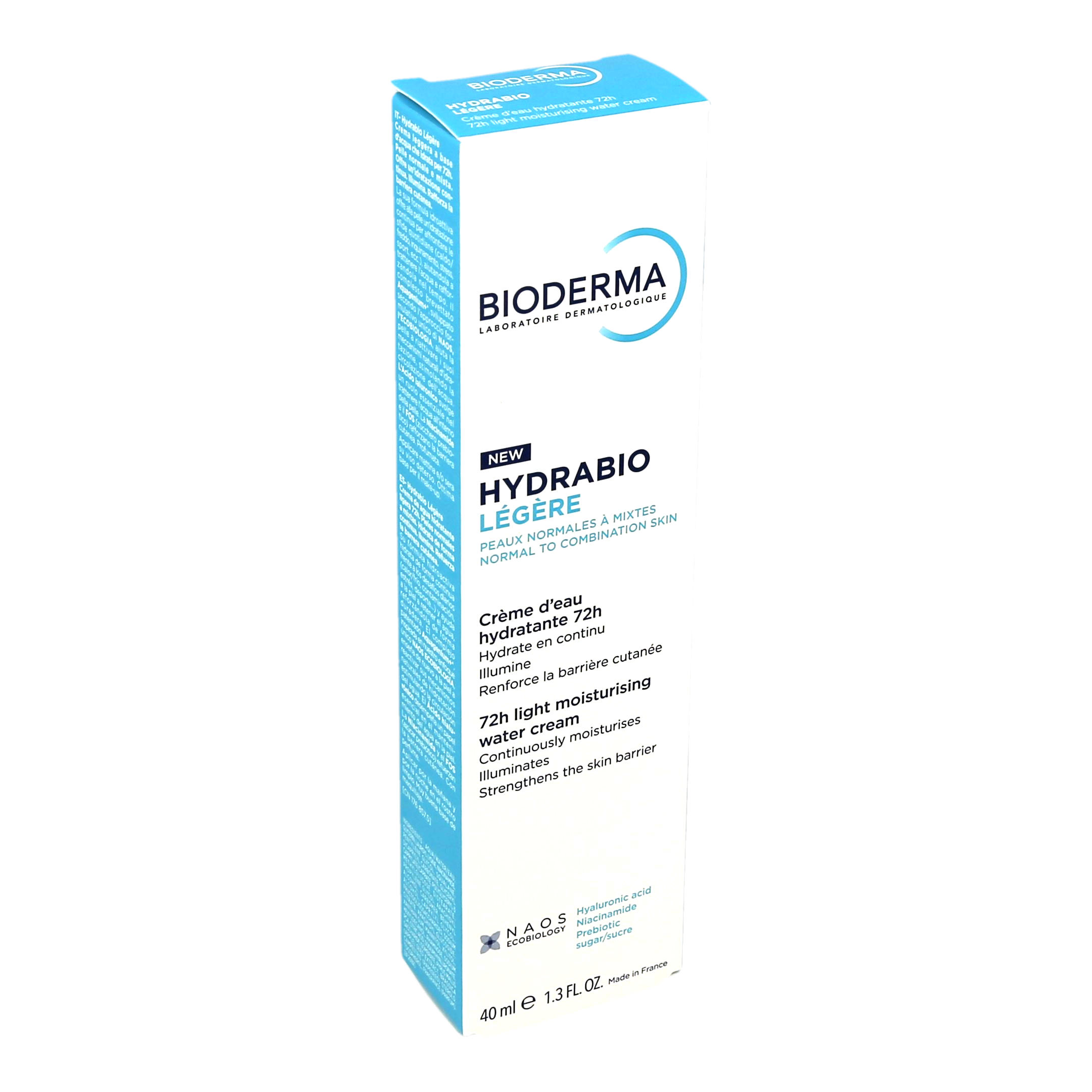 Bioderma Hydrabio Crème d’Eau Hydratante Légère 72H, 1 tube de 40 ml